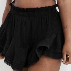 Aerie Black Ruffle Eyelet Skort Size XXL